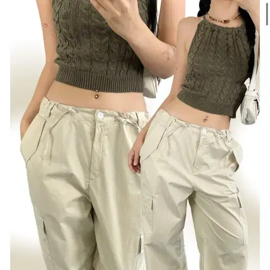 아쿠비클럽 카고팬츠 pocket stoper cotton pants베이지