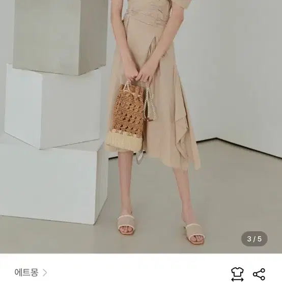 [에트몽]Pintuck String Dress, Beige