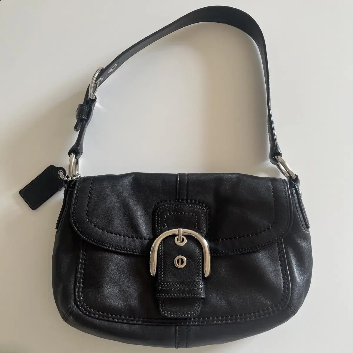 Old Coach 00's Leather Baguette Shoulder Bag