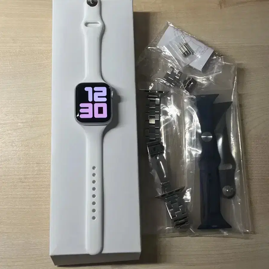 애플워치se2 실버 40mm gps 메탈 스트랩 일괄