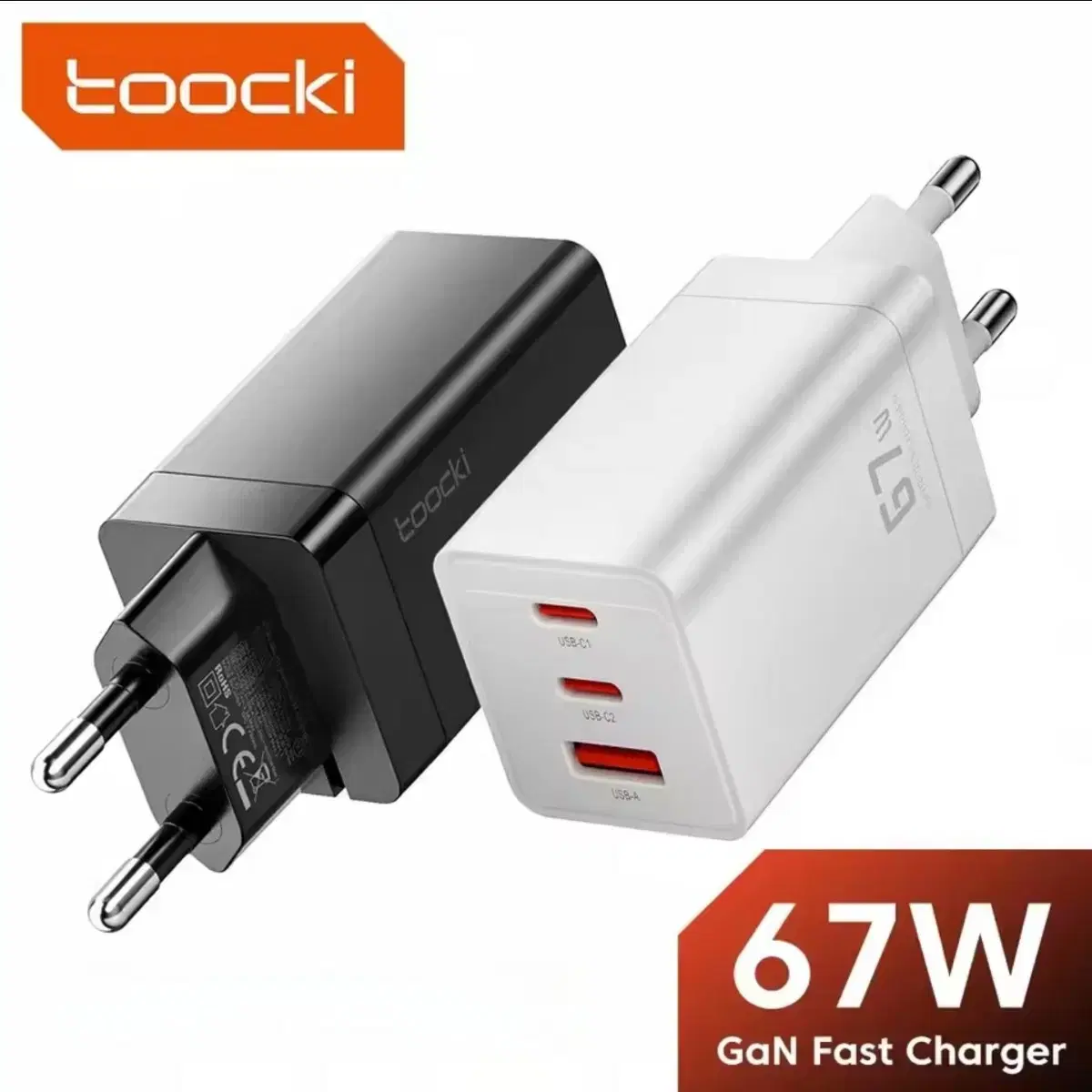 Toocki GaN USB C 타입 고속 충전기 67W 3개 충전포트 새