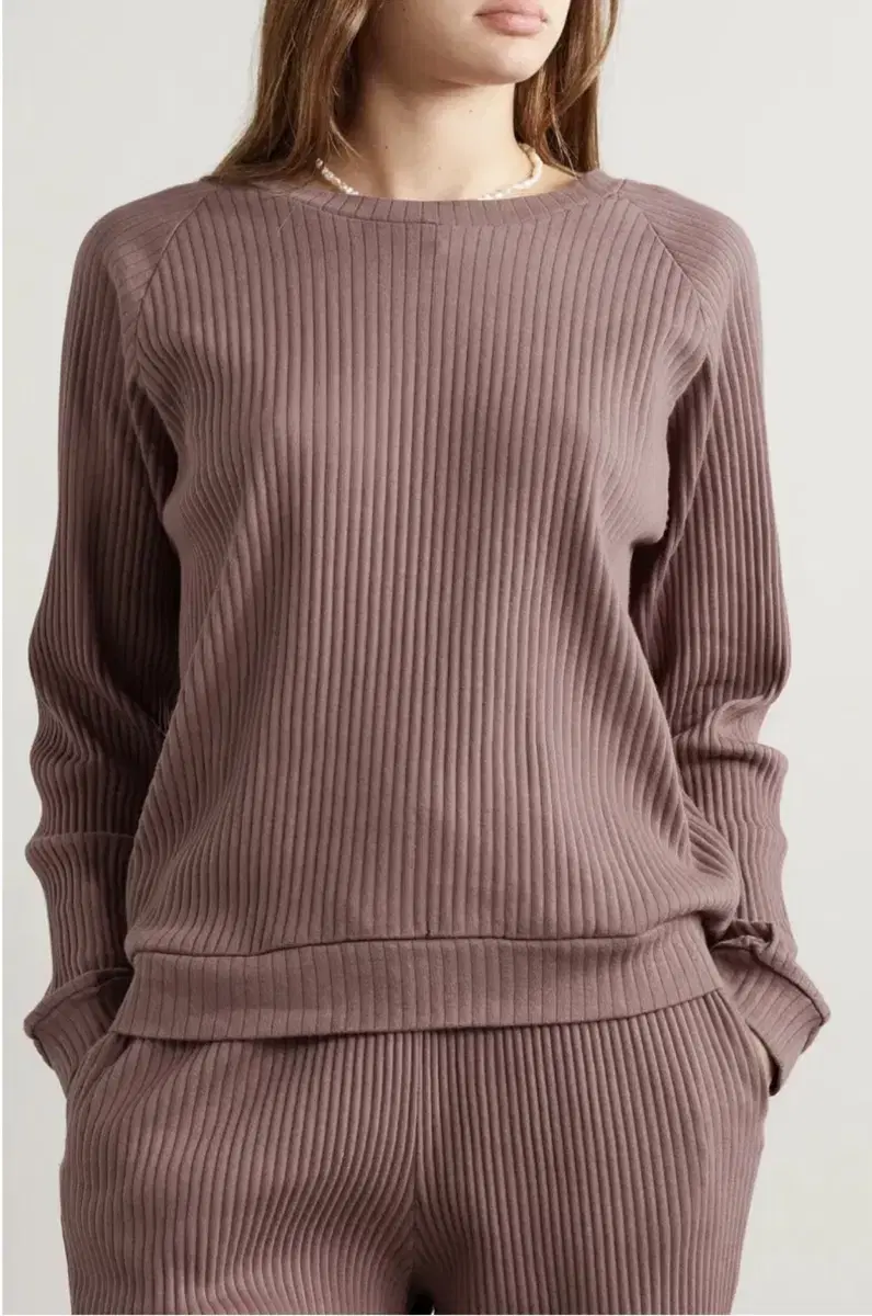 베이스레인지 baserange Basic ribbed sweatshirt