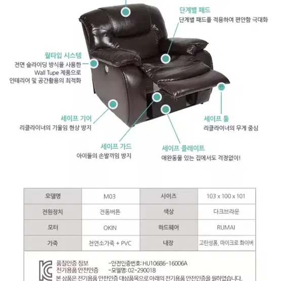 1인 리클라이너 소파 120민원 구매