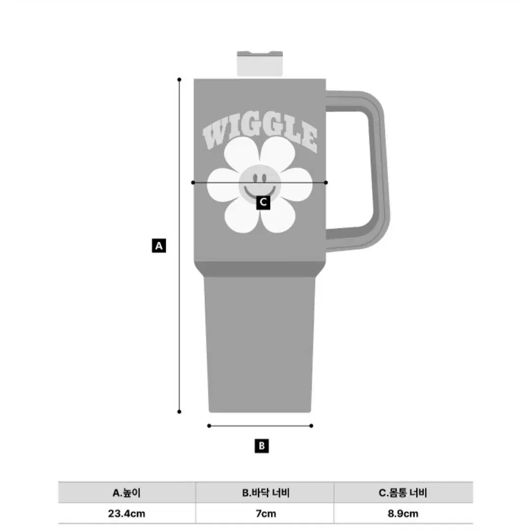 (새상품) 위글위글 텀블러 940ml