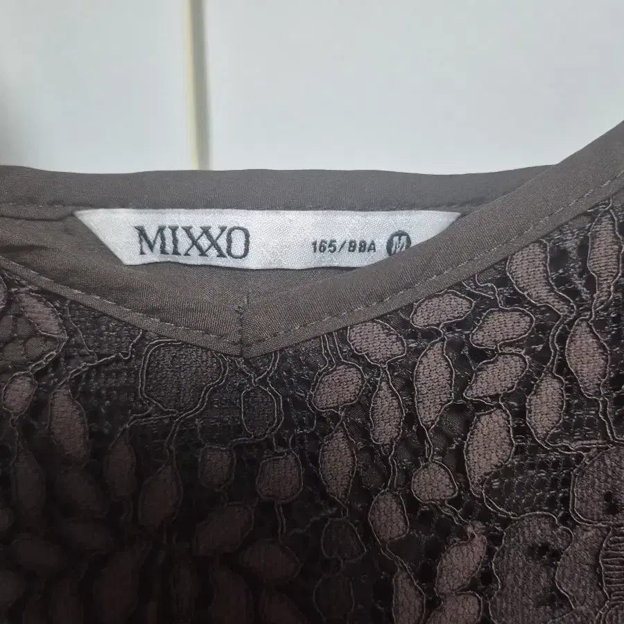 레이스 뷔스티에 미디 원피스 M 브라운 MIXXO