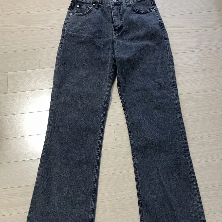 르(le) regular-fit black denim pants