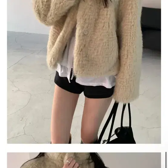 르에브 High neck eco fur jacket