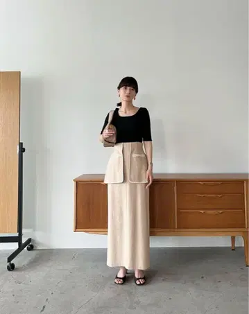 CLANE ATTACH FLAP SKIRT 린넨 2way