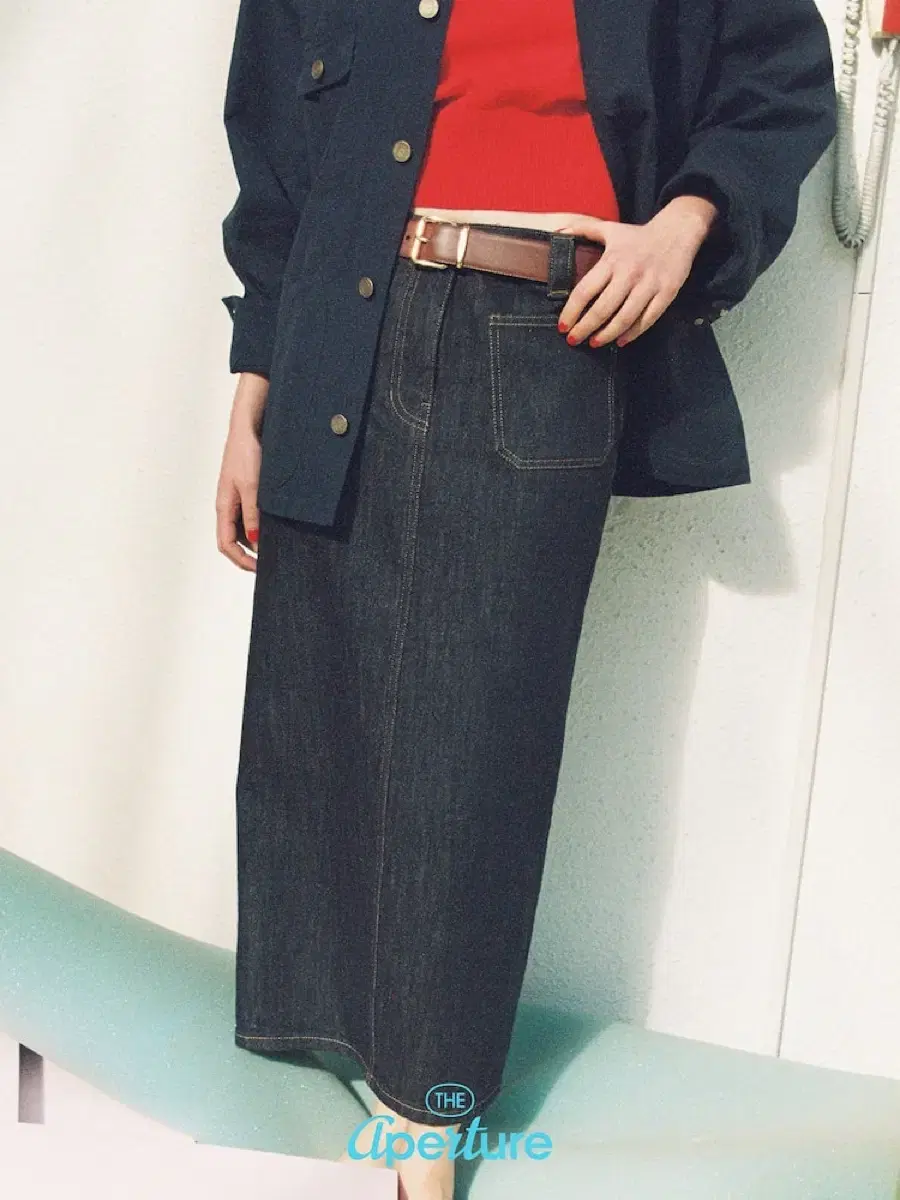 [디애퍼쳐]The Aperture 20s Denim Long Skirt