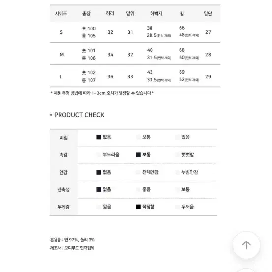 모디무드 필링 워싱 사이드 핀턱 와이드(흑청 L)