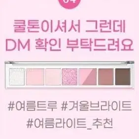 페리페라 올테이크무드팔레트 04 쿨톤이셔서 그런데 DM 확인 부탁드려요