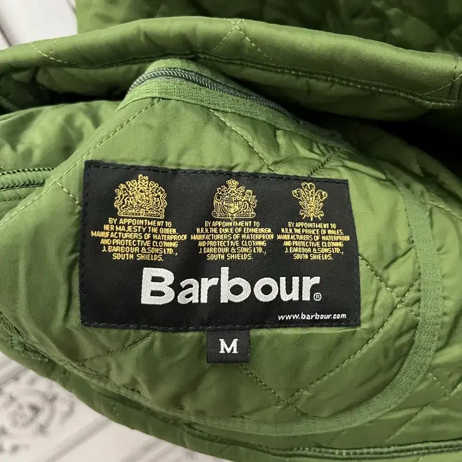 M 바버 Barbour 퀄팅 자켓 경량 패딩 그린