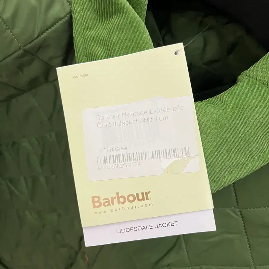 M 바버 Barbour 퀄팅 자켓 경량 패딩 그린