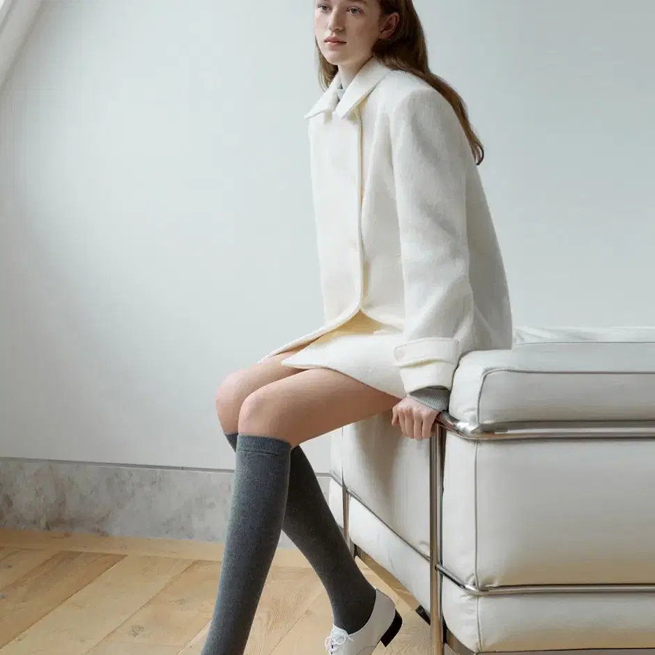 르베인 Lebane Villa Alpaca Half Coat(Cream)