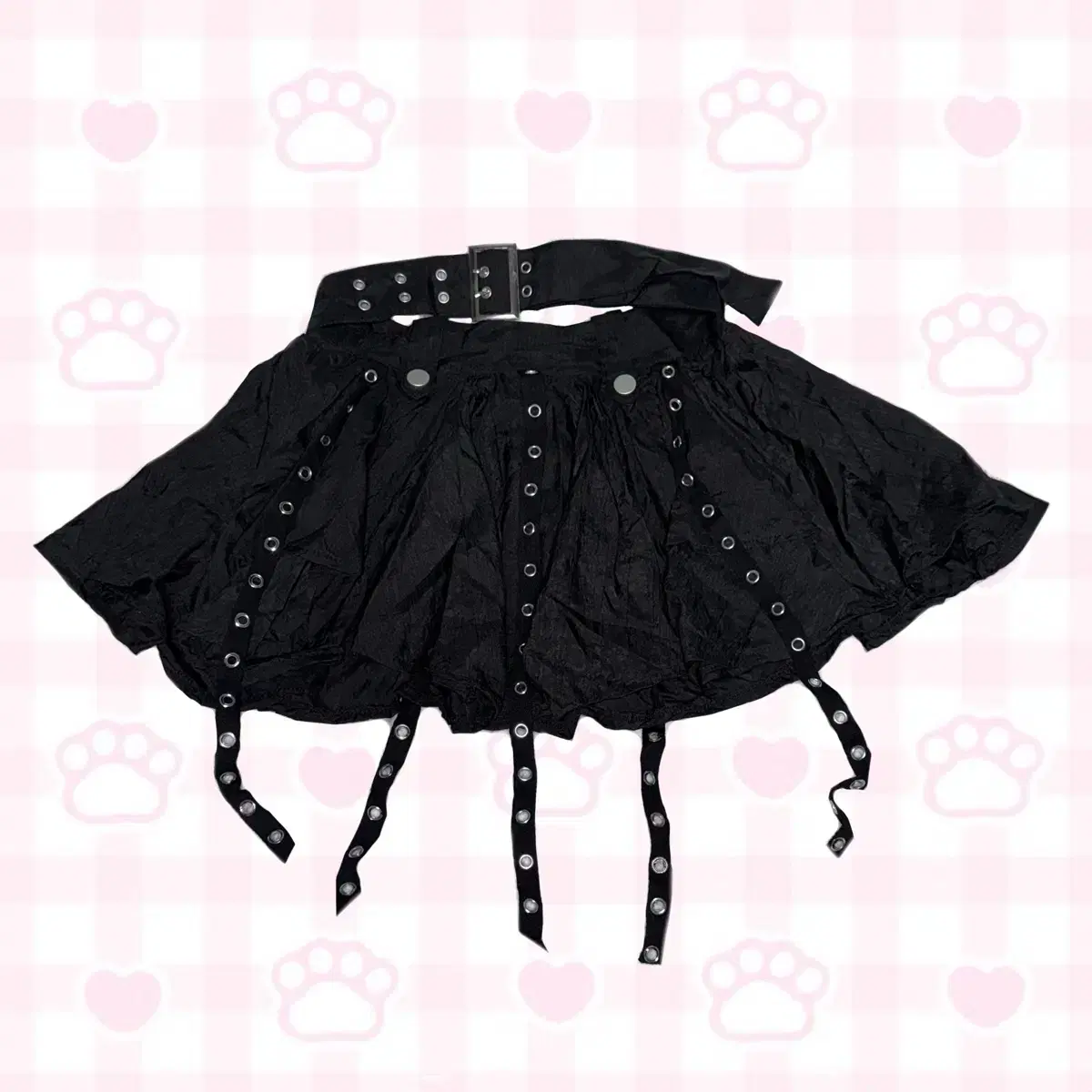 Hippie punching eyelet kitsch mini skirt