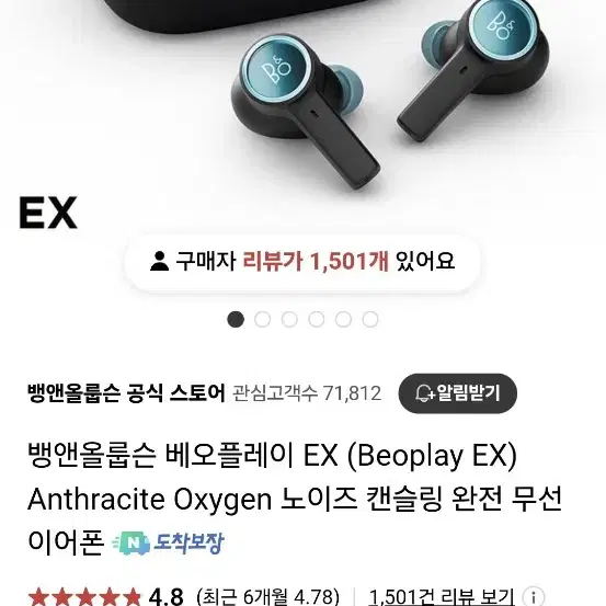 뱅앤올룹슨ex 앤트러사이트 옥시젠 이어폰