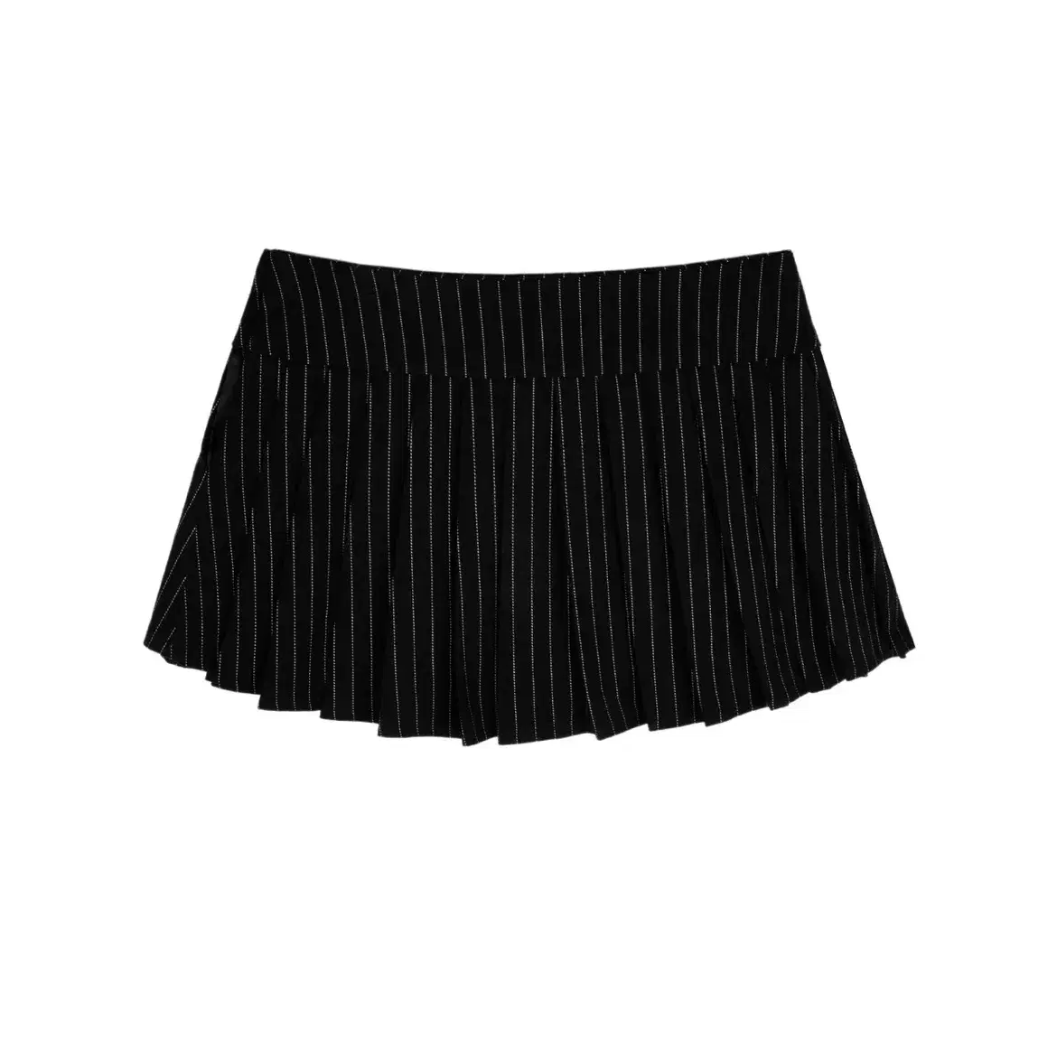 클리시어 스트라이프 플리츠 Canele fake pocket skirt