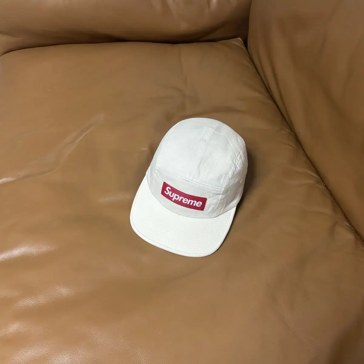 Supreme 슈프림 캠프캡 모자 (Washed Natural)