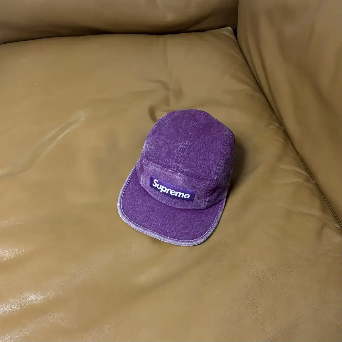 Supreme 슈프림 캠프캡 모자 Washed Canvas Purple