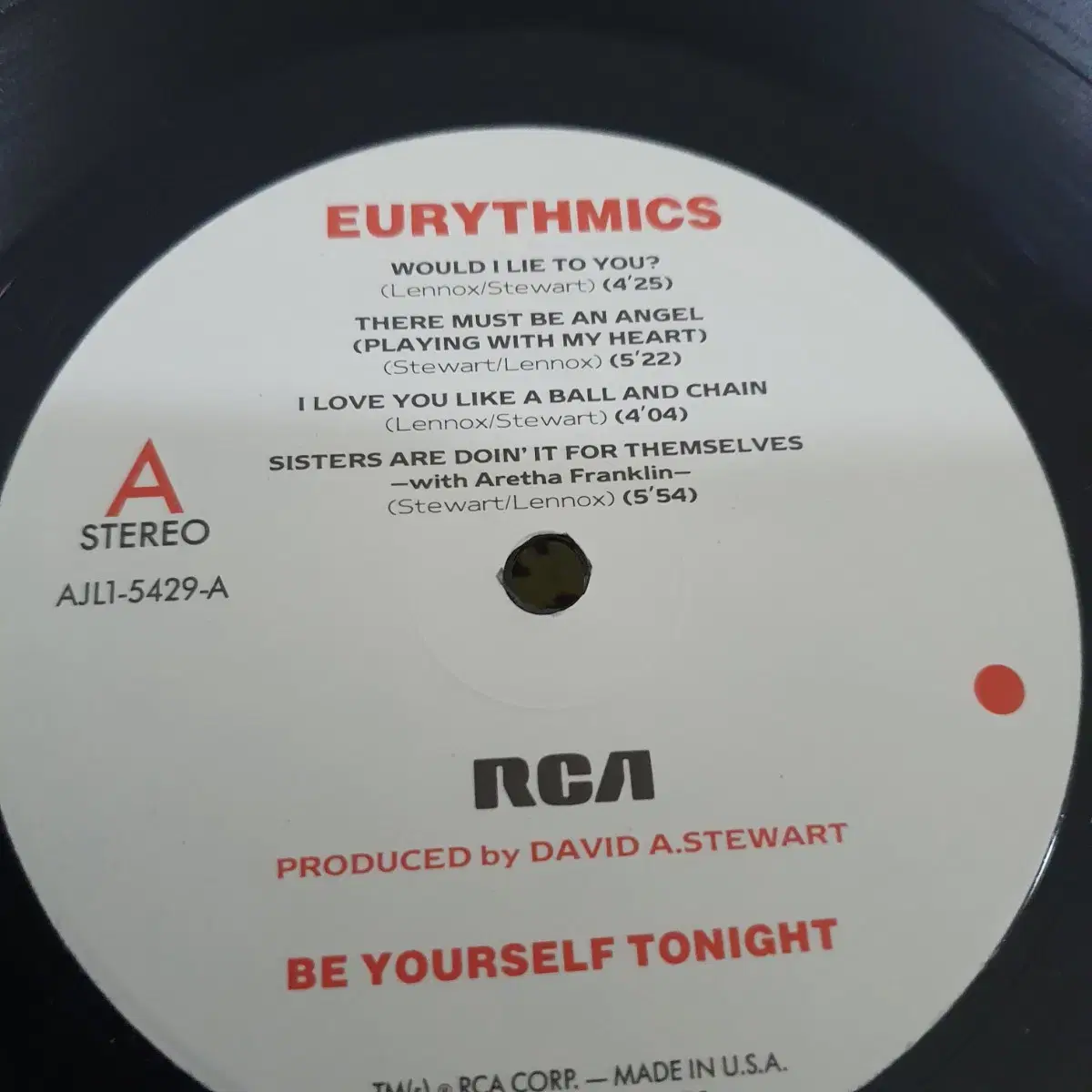 유리스믹스 EURYTHMICS LP  1985  미국원반