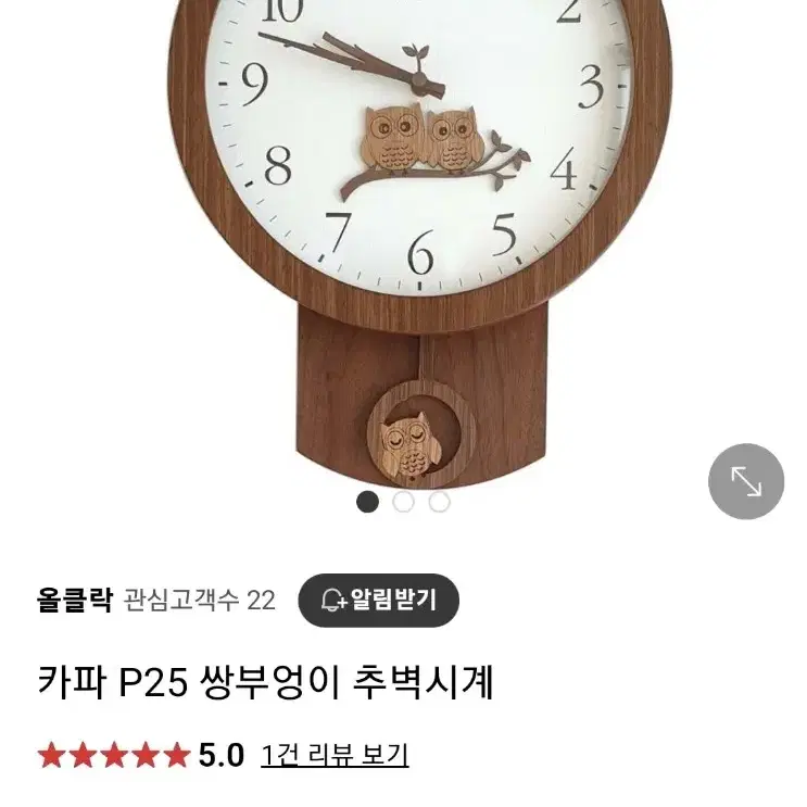 카파부엉이 무소음 벽시계