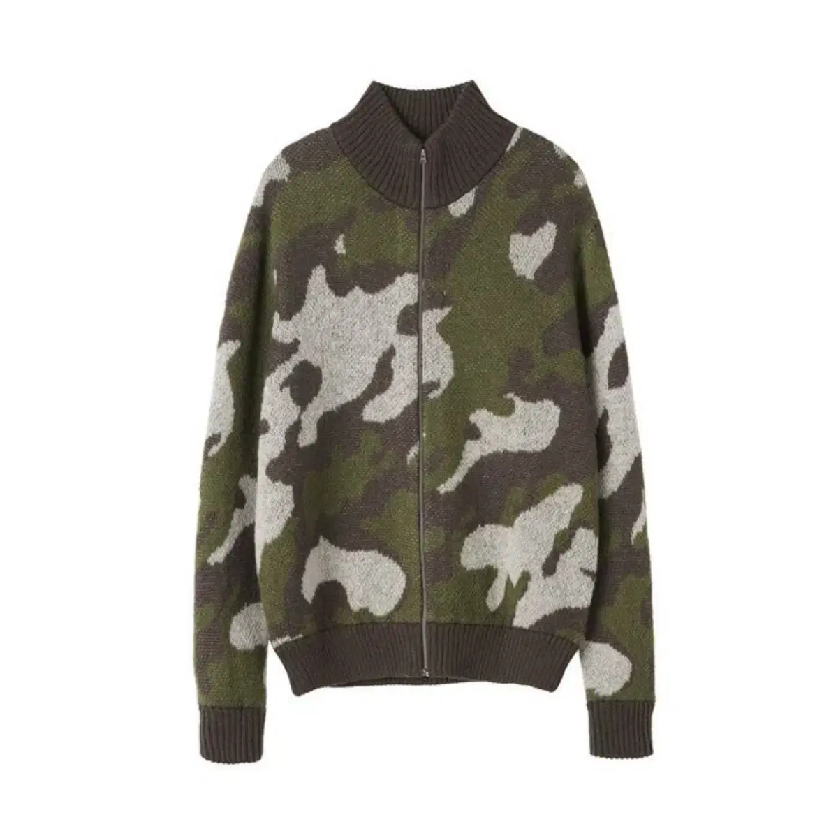 스컬프터 Camouflage Mohair Zip-Up Forest