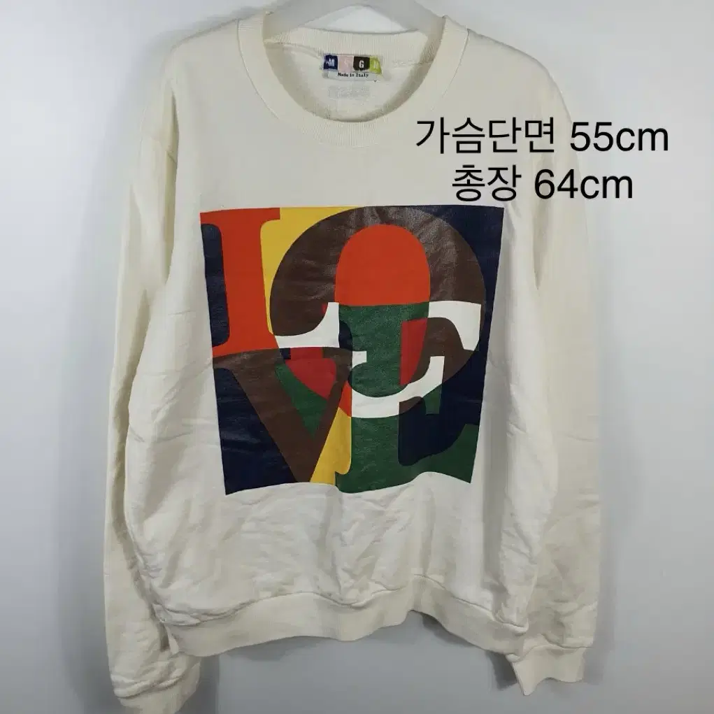 MSGM 엠에스지엠 러브 맨투맨 (가슴단면 55cm) 메이드 인 이태리