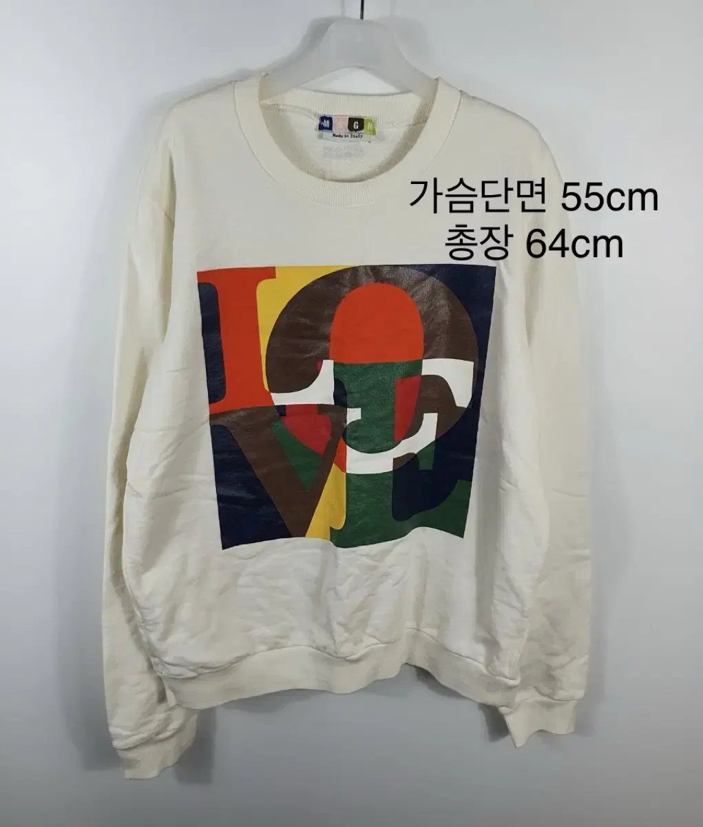 MSGM 엠에스지엠 러브 맨투맨 (가슴단면 55cm) 메이드 인 이태리