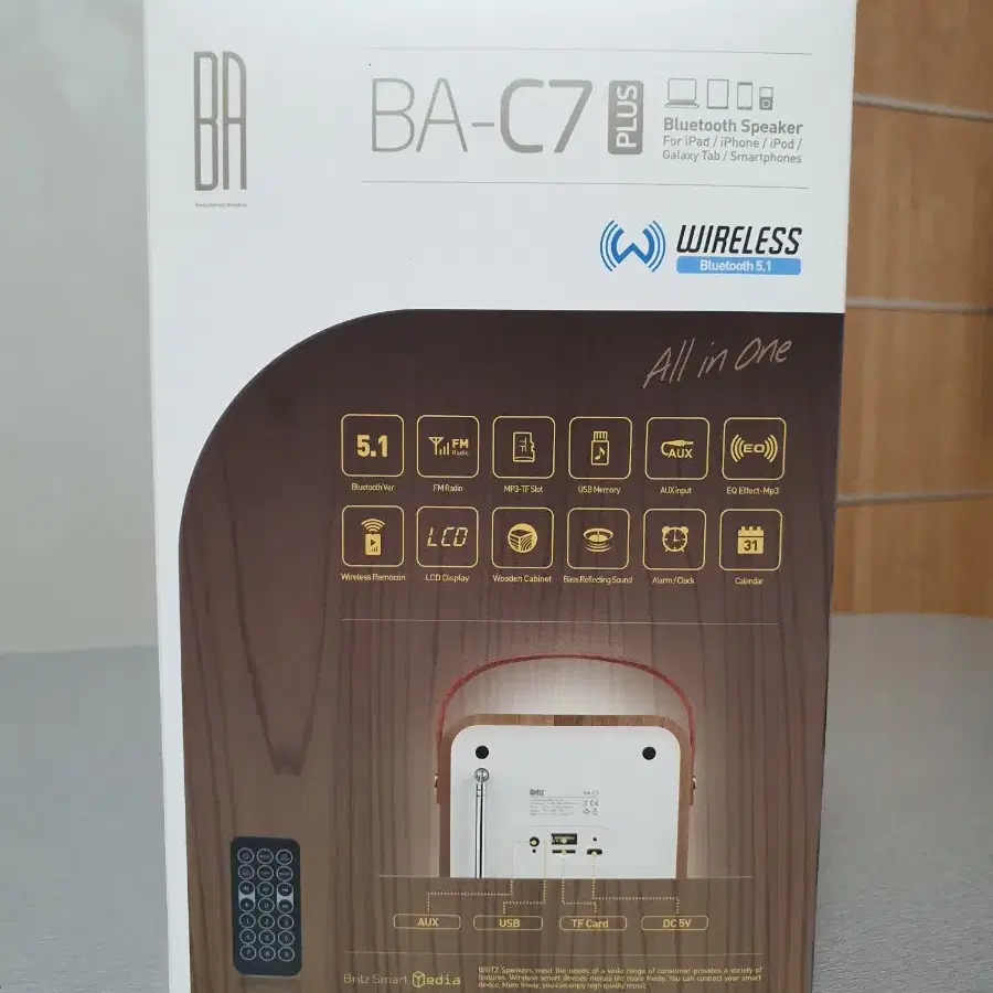 휴대용 블루투스 스피커 FM 라디오 브리츠 BA-C7 Plus