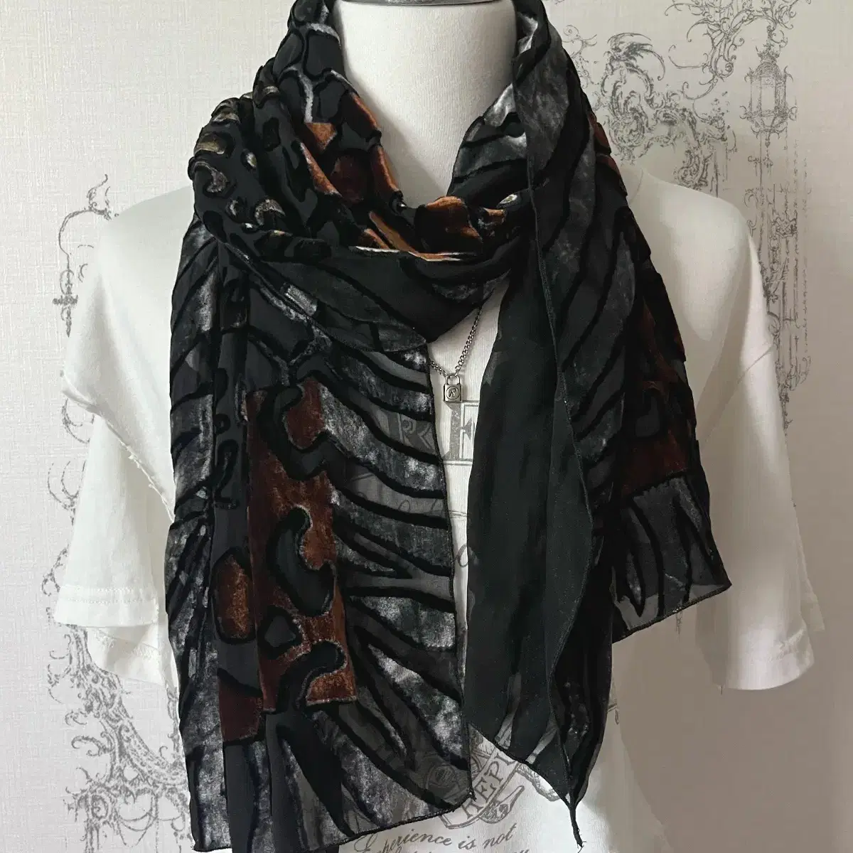 leopard see-through scarf