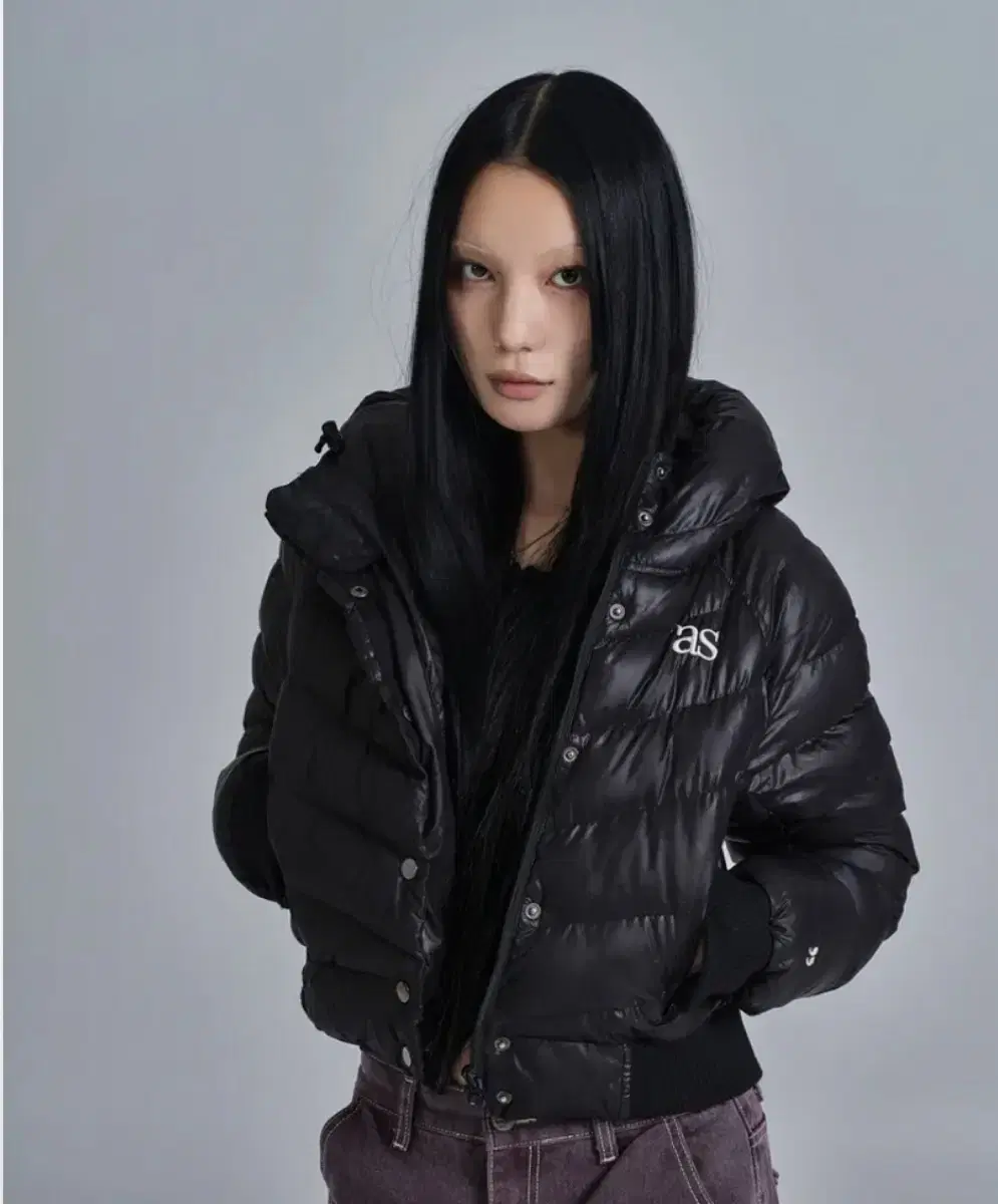 애즈온 SHORT PUFFER JACKET / BLACK