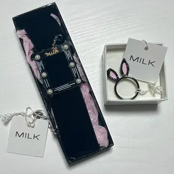 milk 밀크 초커 토끼 토끼 반지 반지 세트