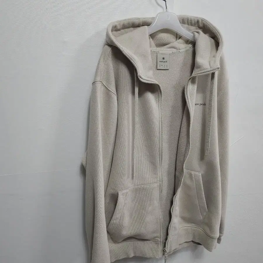 스노우피크 정품그래픽 후드 풀집업 Light Beige 105 XL