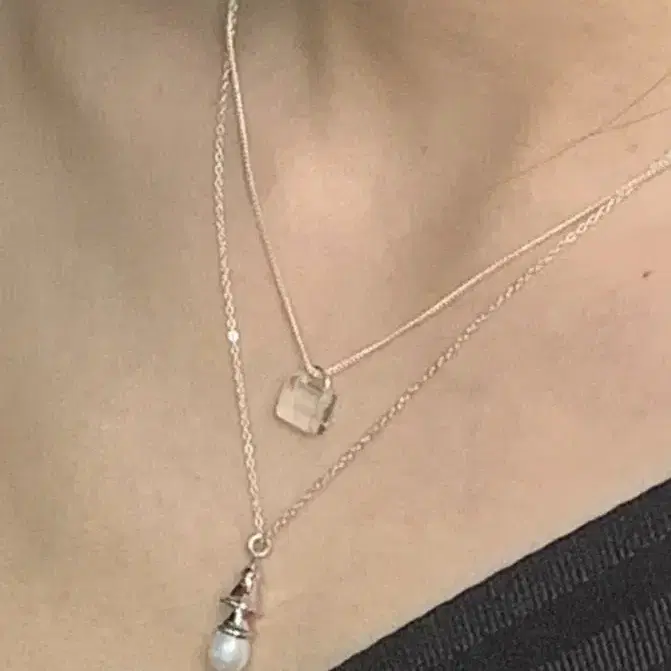 콜드프레임 colorless padlock silver necklace