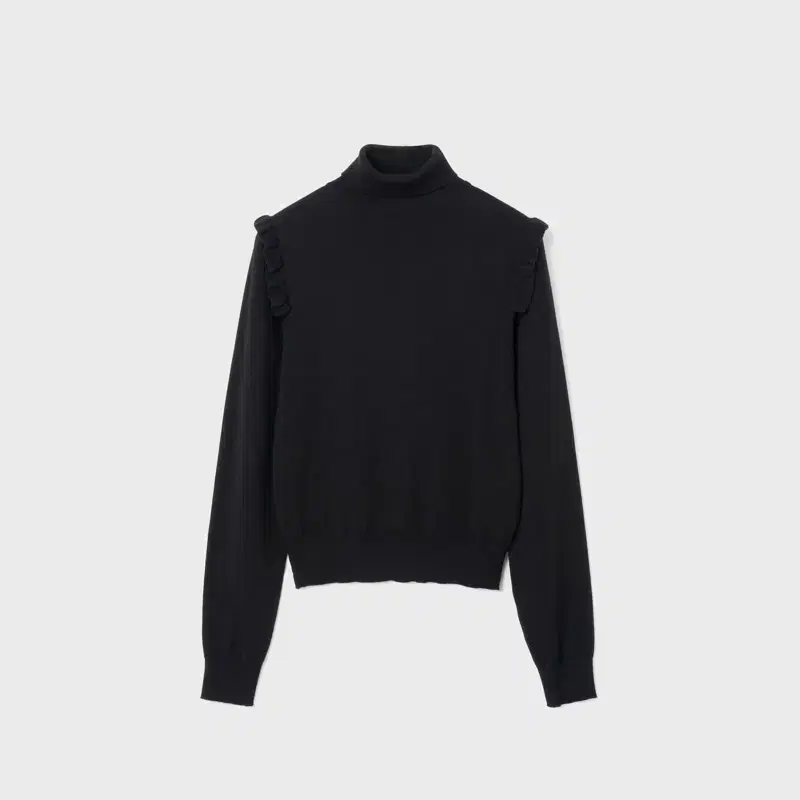 버뮬라 burmula TURTLE NECK FRILL TOP (BLACK