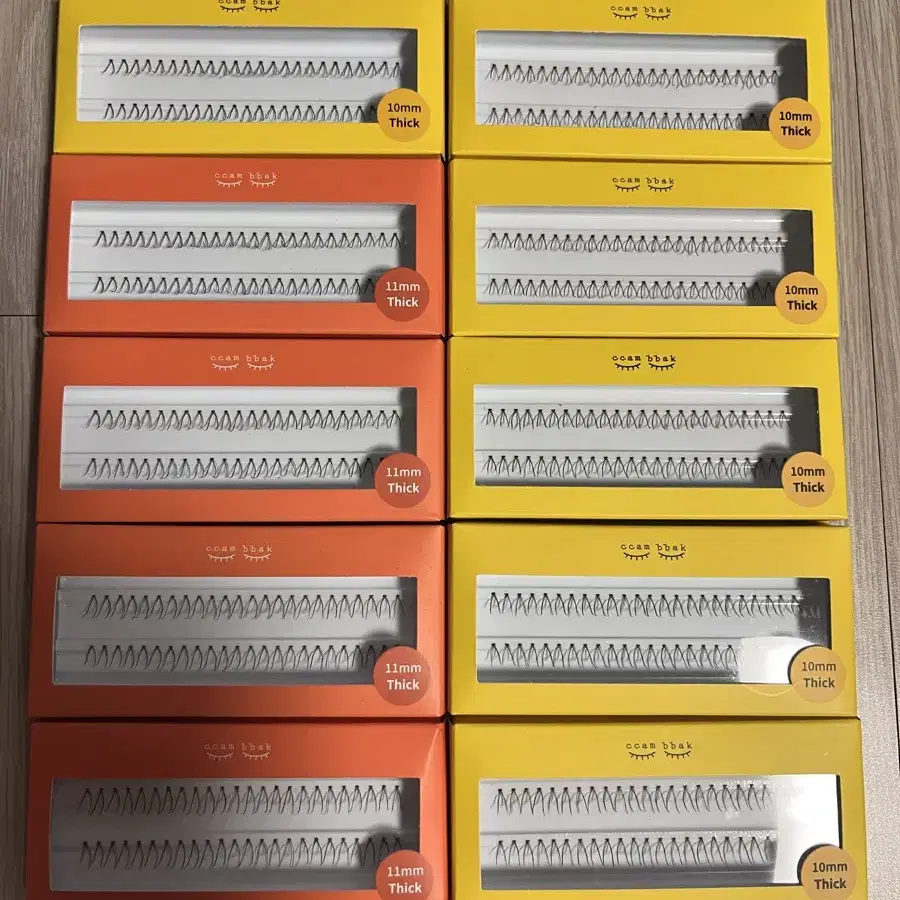 깜빡 가닥 속눈썹 띠크 10mm 6개 + 11mm 4개