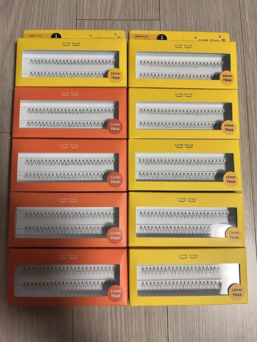 깜빡 가닥 속눈썹 띠크 10mm 6개 + 11mm 4개