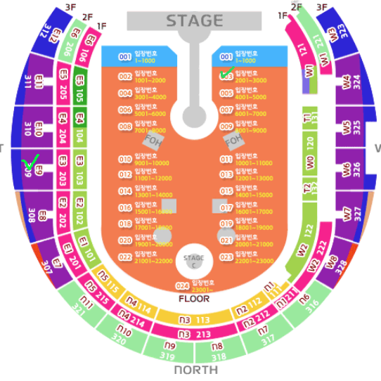 콜드플레이 지정석 E9 구역 (막콘) 1매 안전양도