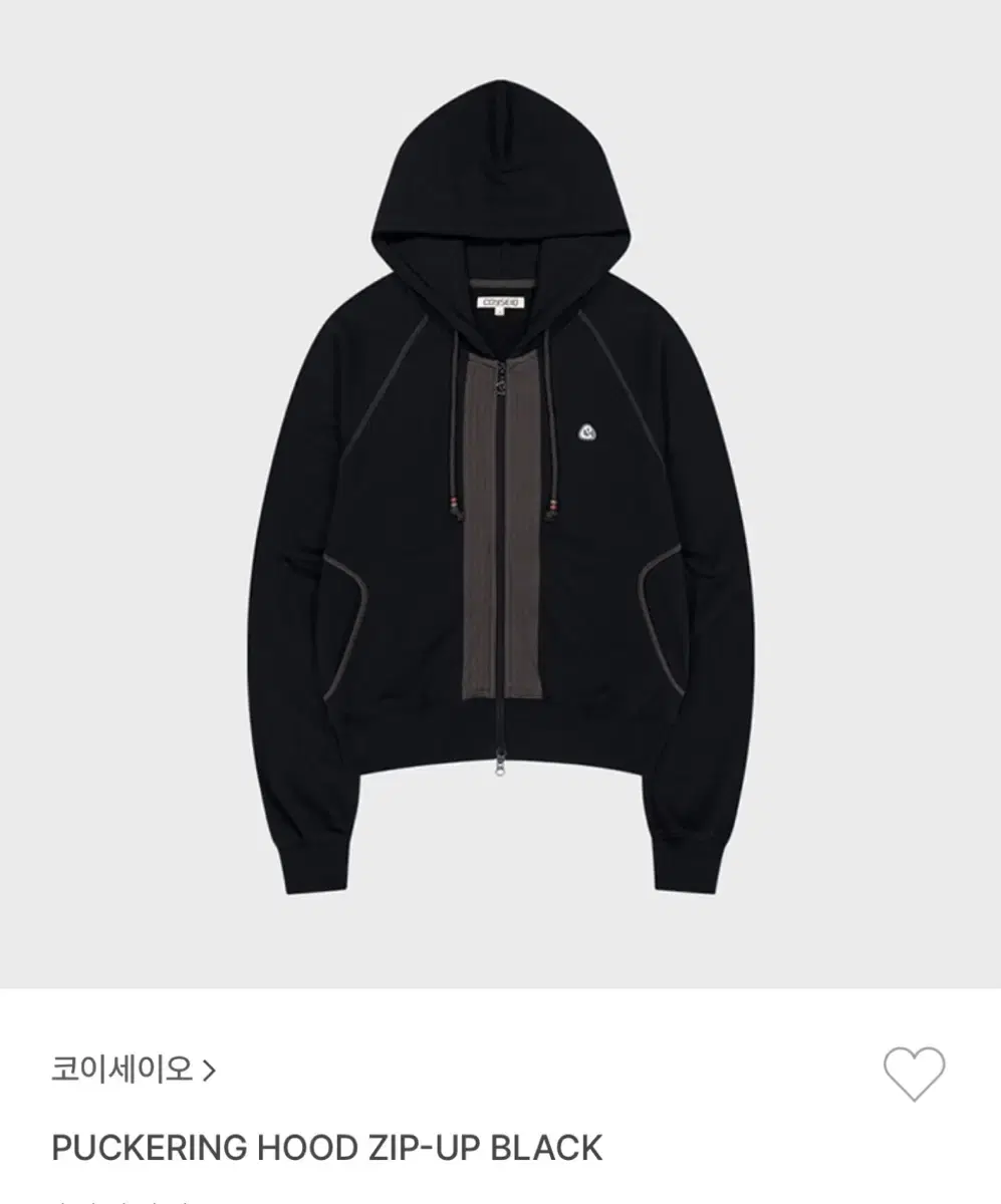 코이세이오 후드 집업 블랙 PUCKERING HOOD ZIP-UP BLA