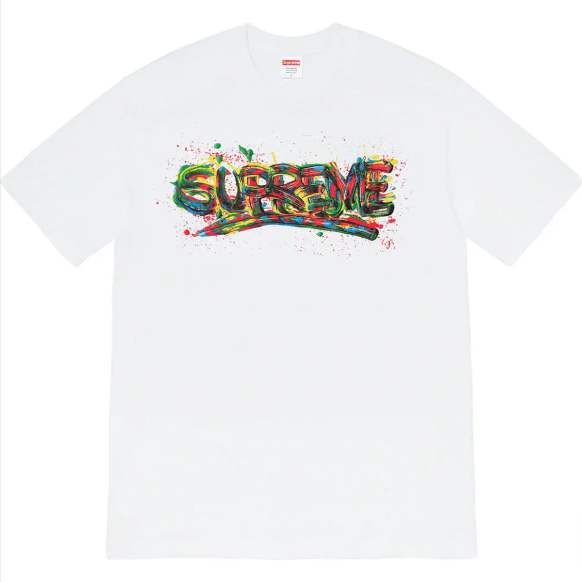 [XL] 슈프림 페인트 로고 티셔츠 화이트 / SUPREME 반팔