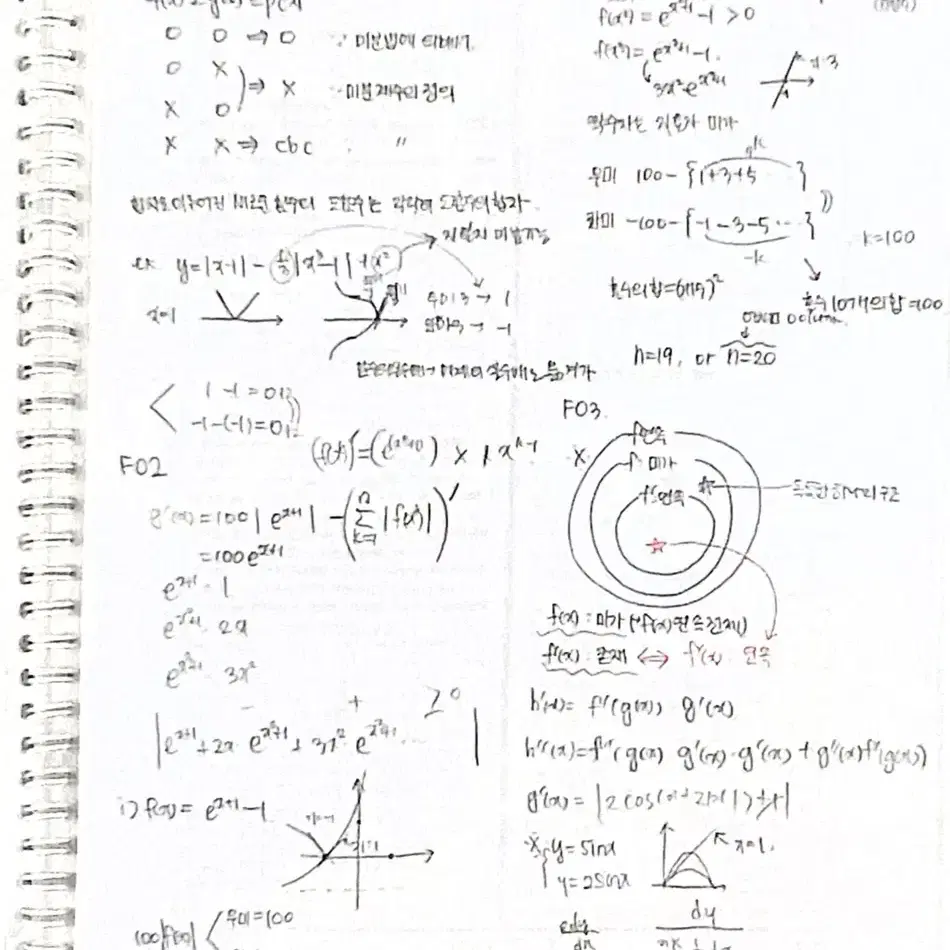 수1/ 수2/ 미적분 메가 오르새T 개념에센스 수능 개념 필기 노트