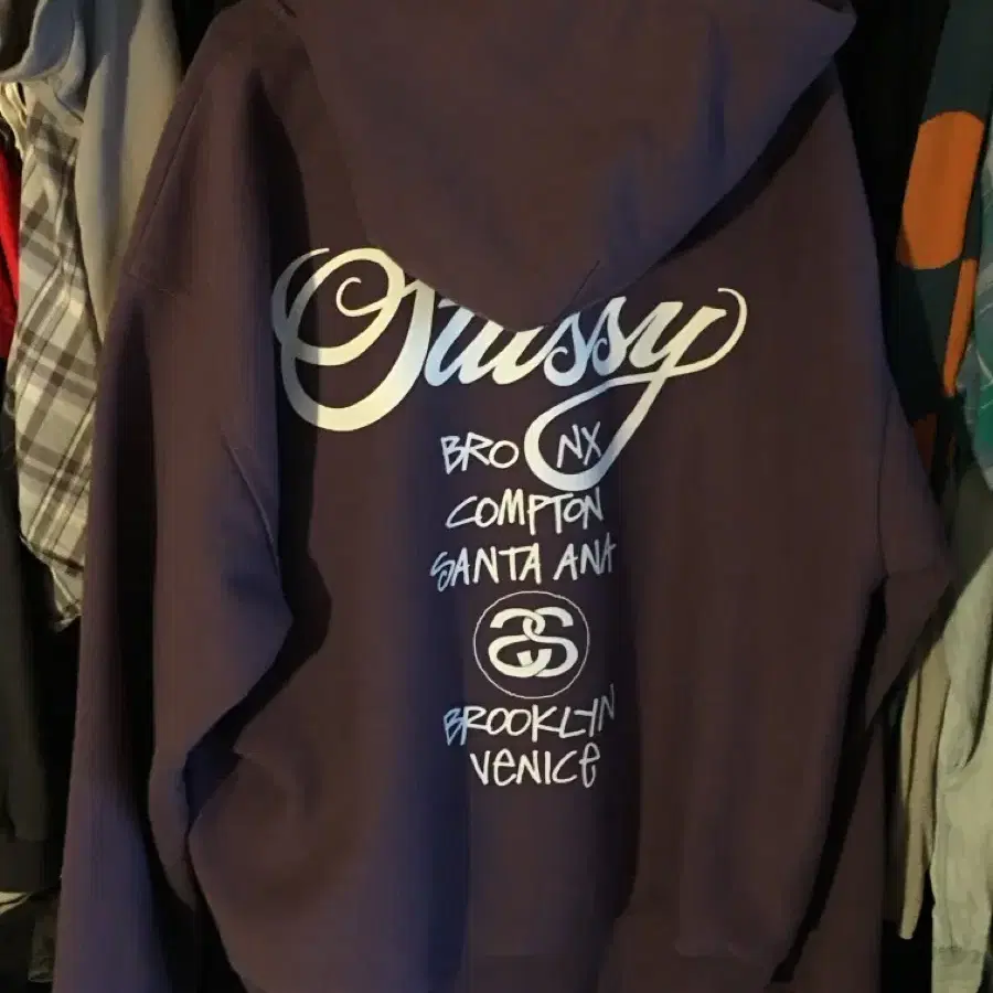 [L] Stussy 스투시 월드투어 후드집업 그레이프 차은우 착용