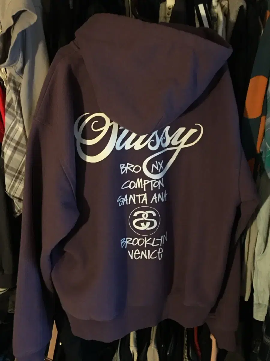 [L] Stussy 스투시 월드투어 후드집업 그레이프 차은우 착용