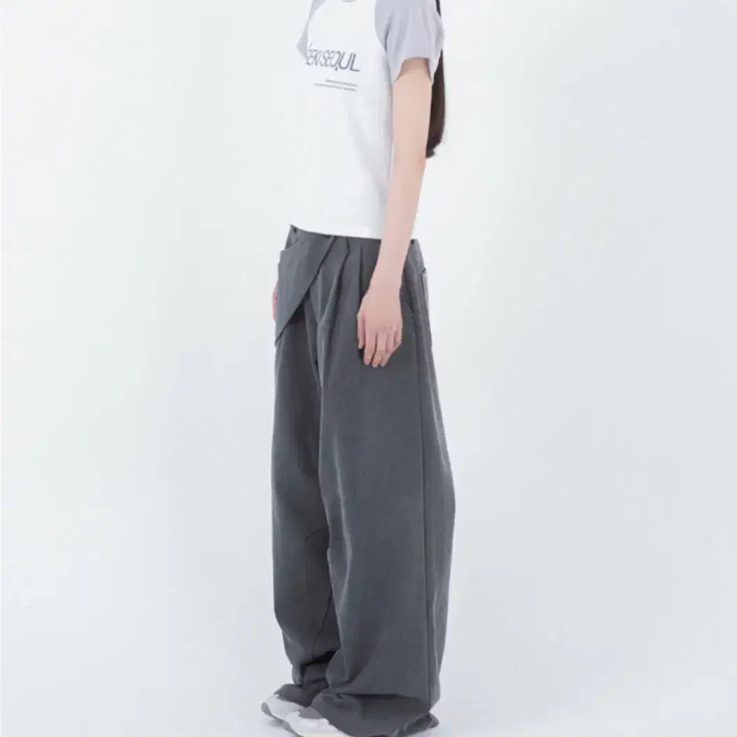 미세키서울 Waist pocketbag pigment wide pants