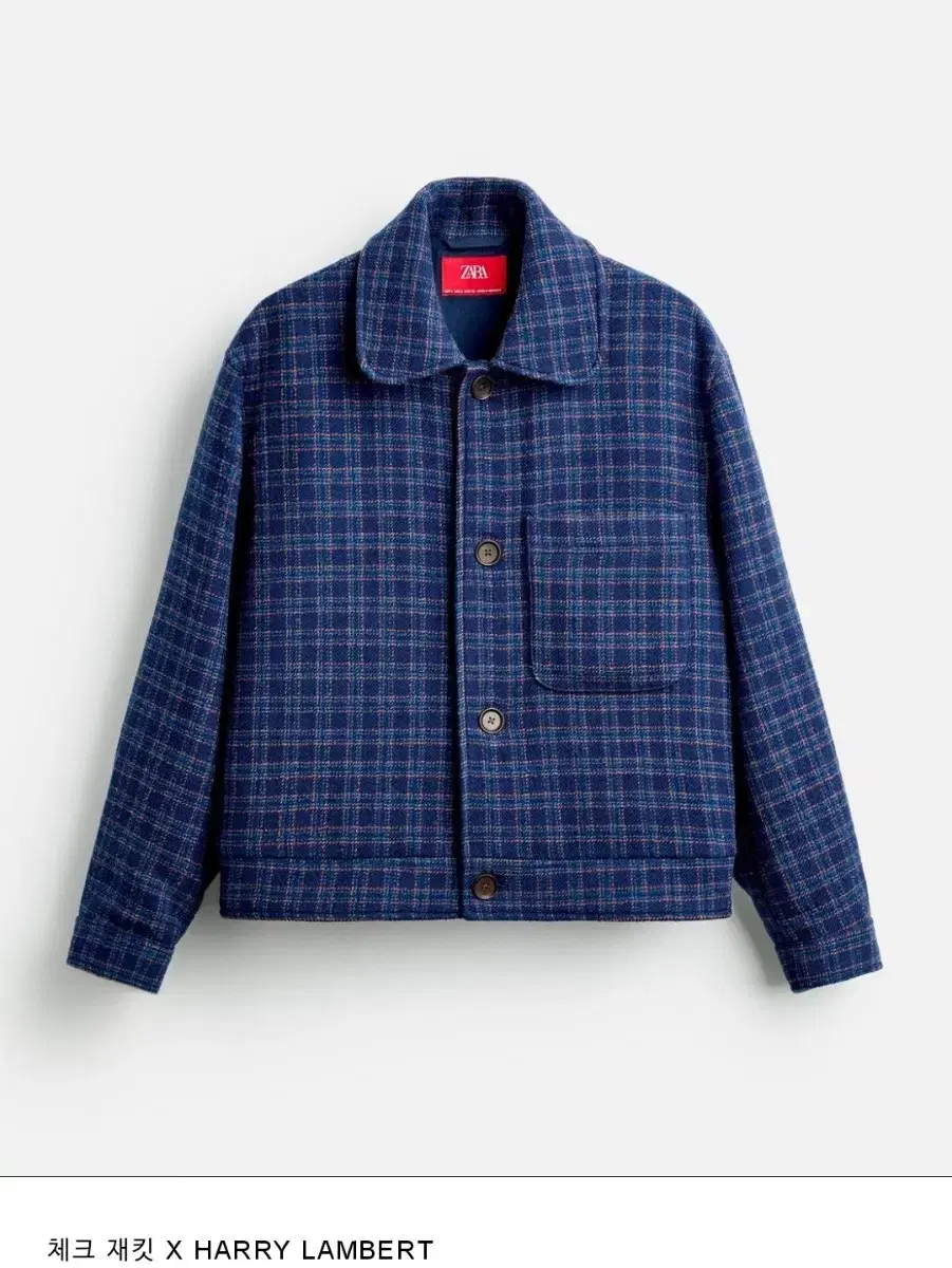 Zara Harry Lambert Wool Check Jacket XL