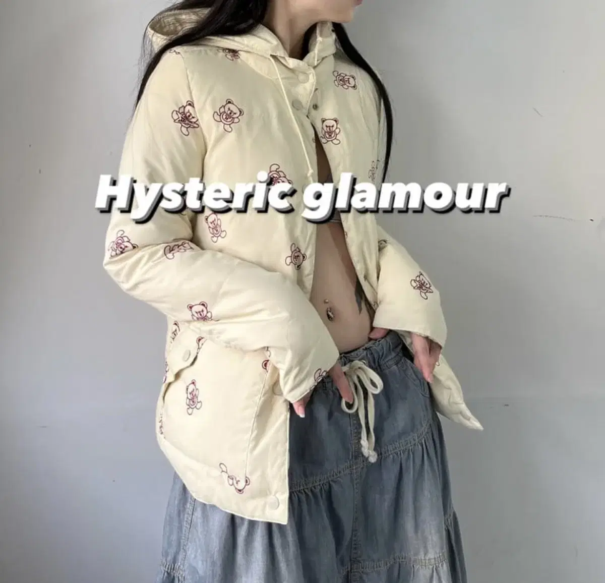 히스테릭글래머 hysteric glamour 리버시블 경량패딩 퍽베어