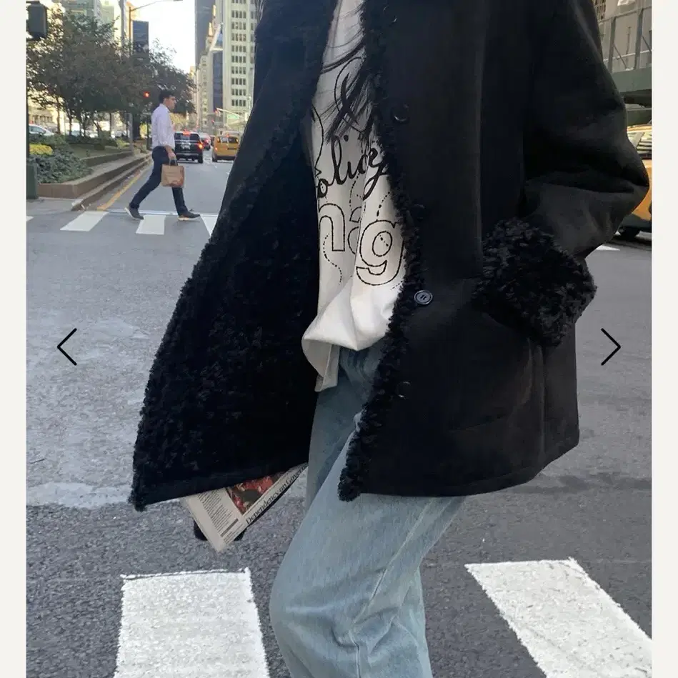 haag 헤이그 a bear shearling coat black