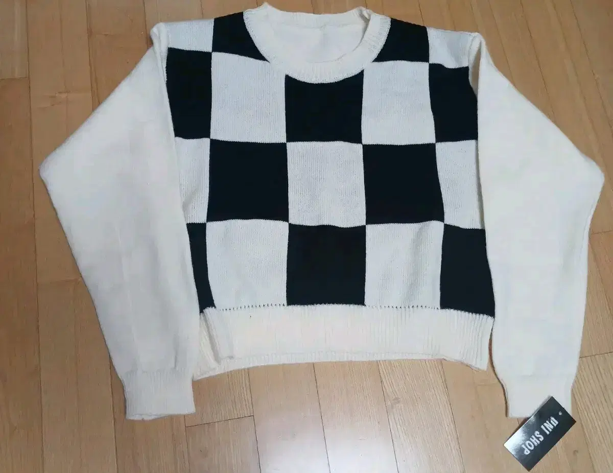 UNISHOP Women's Colorless Plaid Knit