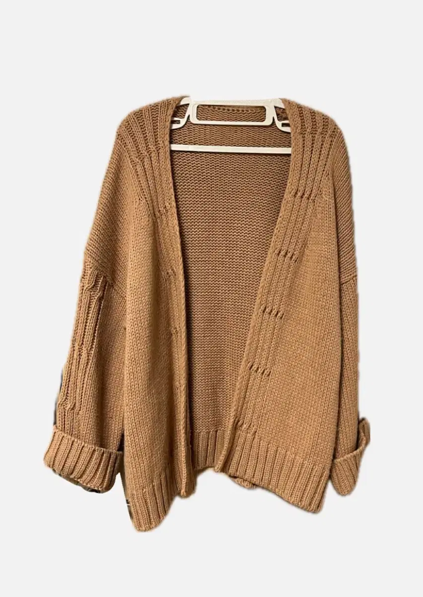 Beige/Brown Knit Cardigan