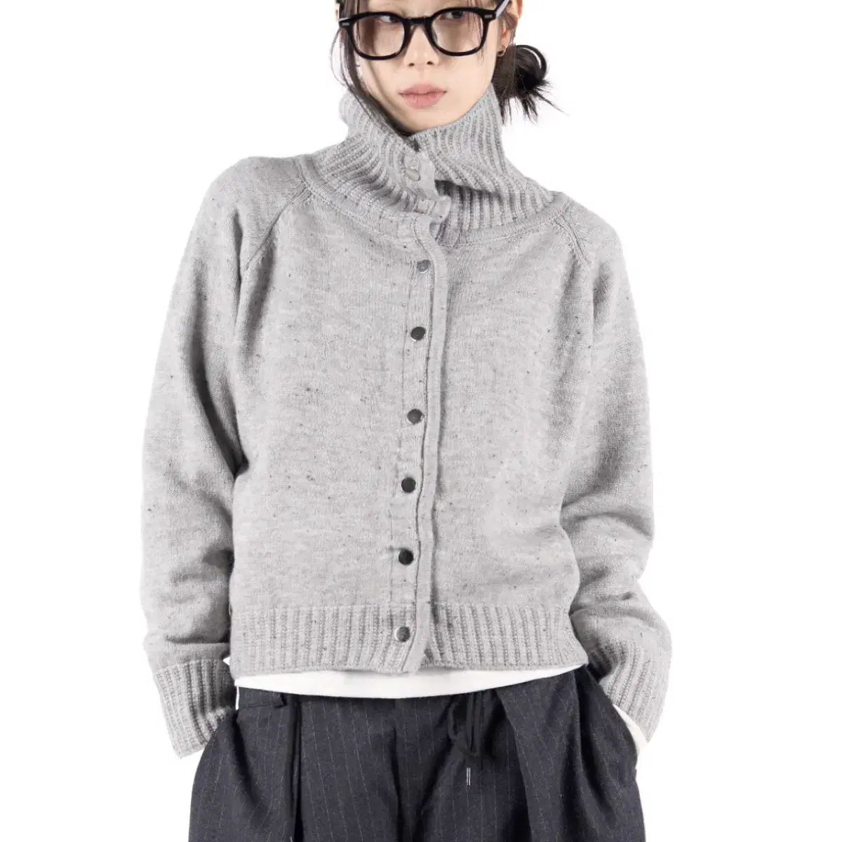 릿킴 COOKIE SNAP CARDIGAN GREY